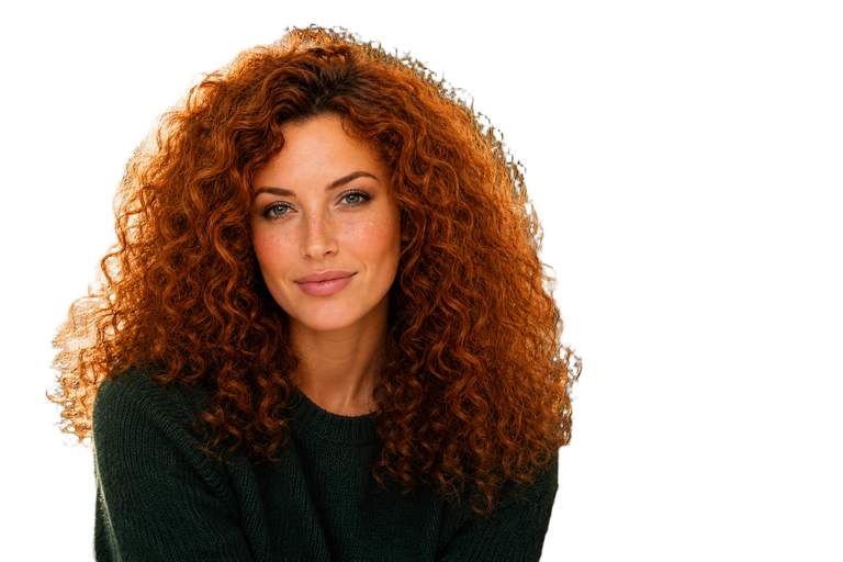 The same portrait after offline background removal in AwaCut, on a transparent background